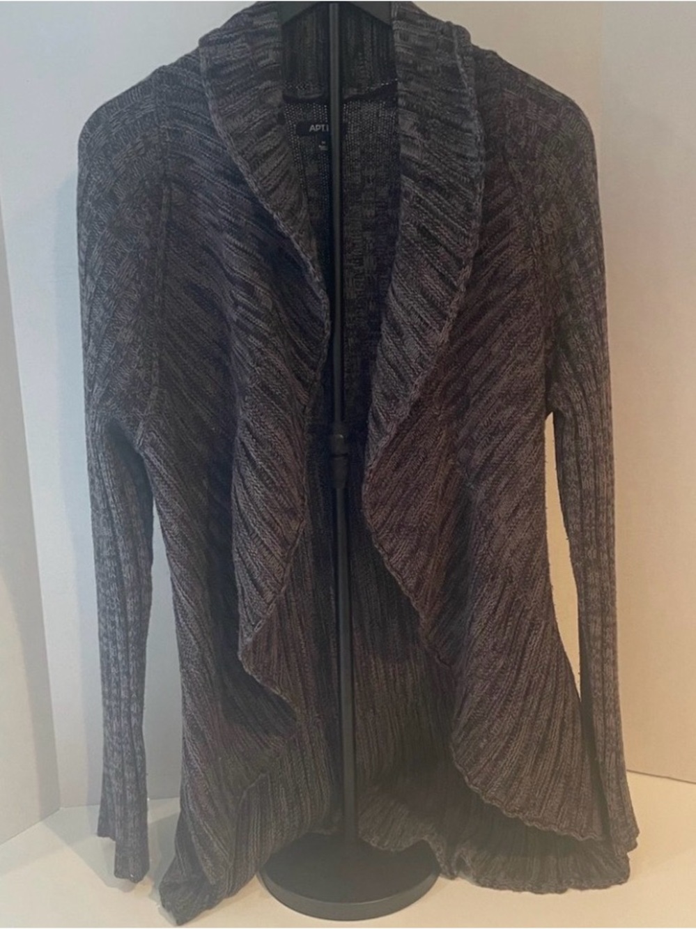 Apt 9 Women’s Open Front Cardigan Sweater Medium Brown Knit Draped